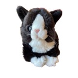 Jucarie pisica de plus pe burtica nat geo negru cu alb