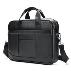 Geanta laptop 15&#039;, BUSY LDY&amp;GTM&reg; Profu&#039;, piele naturala, unisex, de umar, de mana, neagra