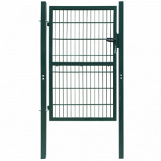 vidaXL Poartă pentru gard 2D (simplă), verde, 106x190 cm
