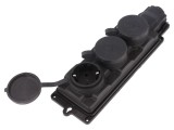 Conector Alimentare AC 2P+PE 250V 16A IP44 Negru