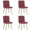 VidaXL Scaune de bucătărie, 4 buc., roșu vin, material textil 3315194
