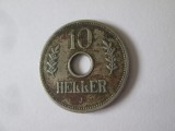 Rară! Africa de Est Germana 10 Heller 1908 J,tiraj redus=12 000 bucăți, Cupru-Nichel
