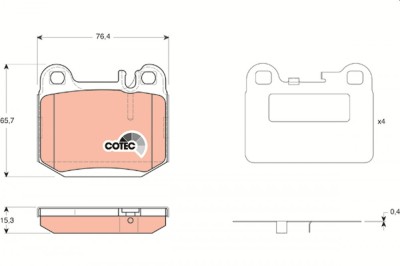 TRW GDB1457 COTEC set placute frana,frana disc foto