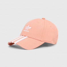 adidas Originals șapcă de baseball din bumbac culoarea portocaliu, cu imprimeu, IS4626