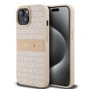 Husa iPhone 15 Plus - DKNY Leather Mono Stripe &amp; Metal Logo (DKHCP15MPRTHSLP) - Pink
