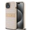 Husa iPhone 15 Plus - DKNY Leather Mono Stripe &amp; Metal Logo (DKHCP15MPRTHSLP) - Pink