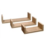 Set rafturi din lemn, 3 piese, Maro