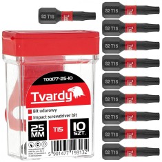 Set biti de impact T15, 25 mm S2, 10 bucati, Tvardy T00177-25-10