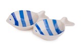 Cumpara ieftin Bol portelan alb albastru Pesti 21,2x14,6x3,8h