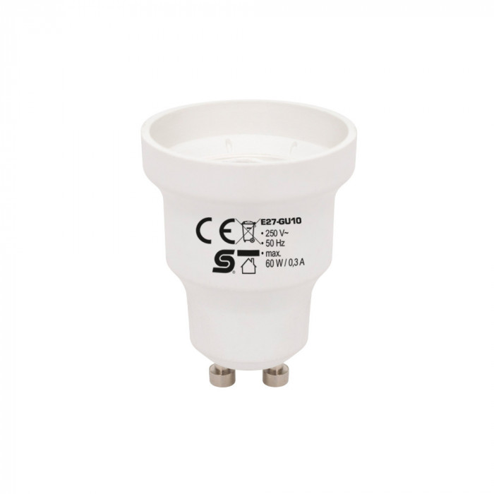 Adaptor dulie becuri cu dulie E27 intr-un soclu GU10 0.3A HOME