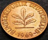 Moneda 2 PFENNIG F - GERMANIA, anul 1969 *cod 2818 A = UNC