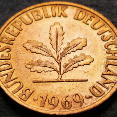 Moneda 2 PFENNIG F - GERMANIA, anul 1969 *cod 2818 A = UNC