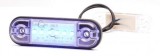 Lampa Gabarit LED Ovala Slim ALBASTRU 12-24V WAS Polonia, Omologare E20, IP66/68, 84x24mm