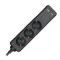 Prelungitor 3 cai + 2usb 1.5m(3g1.5mm2) negru