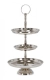 Platou supraetajat metal argintiu Simla 22x37 cm