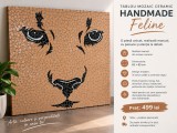 TABLOU MOZAIC HANDMADE &ndash; &bdquo;Feline&rdquo; | 82&times;83 cm | Decor Premium, UNICAT