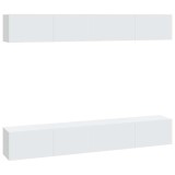 Cumpara ieftin Dulapuri TV de perete, 4 buc, alb, 100x30x30 cm