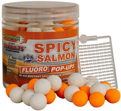 Starbaits Spicy Salmon - Boilie FLUO Plutitoare 80g 20mm 20mm foto