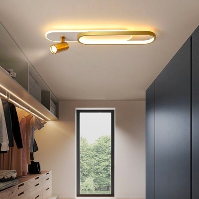 Lustra LED cu Proiector Reglabil FISSO Camilla, 49W, lumina Rece/Calda/Neutra, Auriu Lucios ModernLight Concept foto