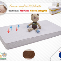 Saltea MyKids Fibra De Cocos Integral 120x60x12 Husa Microfibra Matlasata GreatGoods Plaything