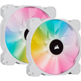 Ventilator PC, iCUE SP140 RGB ELITE White Performance 140mm Dual Fan Kit, Corsair