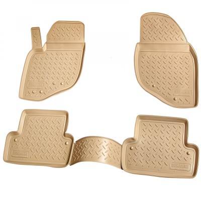 Set de 4 covorase bej cauciuc 3D stil tavita premium pentru Volvo S60 2000-2009, V70/XC70 2000-2007, S80 1998-2006 foto