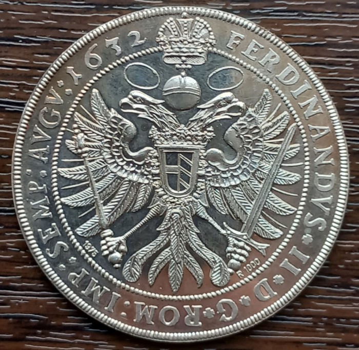 (A203) MONEDA DIN ARGINT - REPRODUCERE TALER 1632 REGENSBURG - 1975, AG 1000