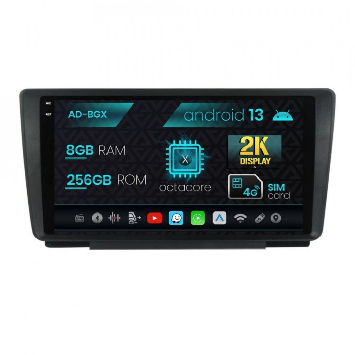 Navigatie Skoda Octavia 2, Android 13, X-Octacore 8GB RAM + 256GB ROM, 9.5 Inch - AD-BGX9008+AD-BGRKIT038
