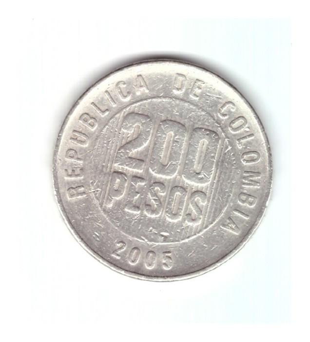 Moneda Columbia 200 pesos 2005, stare relativ buna, curata