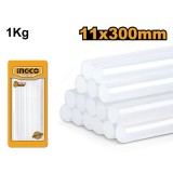 Bara silicon pistol lipit 1 kg x 30 cm, pentru lipit cu silicon sau adeziv - Ingco AKTGS3011