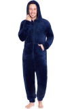 Costum de blană pentru bărbați, costume pufoase pentru adulți, costume cu glugă și buzunare, pijamale calde