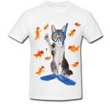 Tricou &quot; Pisica si pesti &quot;