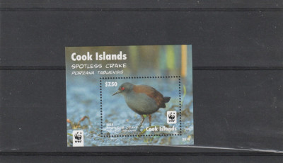 Cook Islands 2014-Fauna,WWF,Pasari,colita dantelata,MNH,MI.Bl.248 foto