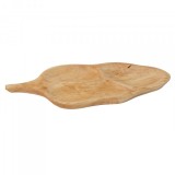 Platou servire lemn arin forma frunza 52x26cm Zilan 1039