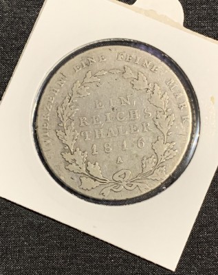 Moneda 1 reichsthaler 1816 Prussia semn monetarie A Berlin foto