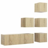 Cumpara ieftin Set dulapuri TV, 5 piese, stejar sonoma, lemn prelucrat