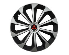 Set 4 capace roti Fame Gri-Negru cu inel R15, pentru gama auto Mitsubishi