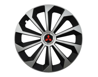 Set 4 capace roti Fame Gri-Negru cu inel R14, pentru gama auto Mitsubishi foto