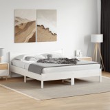 VidaXL Cadru de pat fără saltea, alb, 180x200 cm, lemn masiv pin