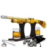 Set decantor, Shotgun, 2 pahare cu glont si suport, transparent, din sticla, capacitate: 1100 ml, Oem