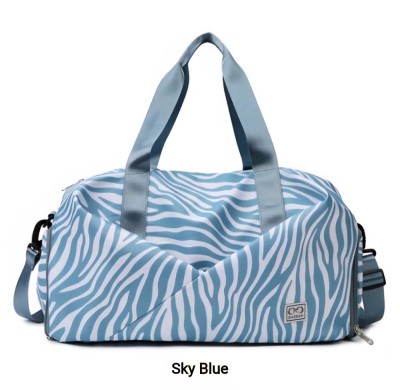 Geanta sport pentru sala, TAIKESEN M-05, impermeabila, model zebra, dimensiune 46x27x26 cm, Albastru foto