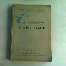 STUDII SI CERCETARI DE ISTORIE VECHE , VOL I/1951