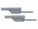 Cablu de măsurare 32A cu mufă banană 4 mm, gri - SCH&Uuml;TZINGER