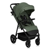 Carucior sport Lionelo Iva, 6-48 luni, 22 kg, capotina XXL verde, roti mari PU, maner reglabil