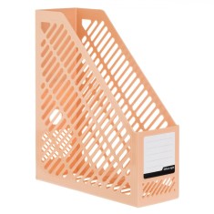 Suport Reviste și Documente, Plastic, Perforat, Culoare Somon, 25.5 x 8.5 x 29.5 cm