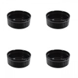 Set boluri, 4 piese, 60 ml, Portelan, Negru