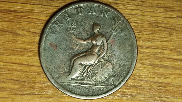 R08 Marea Britanie - moneda de colectie - 1/2 half penny 1806 -George III- superba!