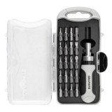 Set biti cu suport magnetic si clichet 115 mm, 21 piese Graphite