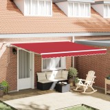 vidaXL Copertină Retractabilă Automată cu LED Roșu 400 x 350 cm