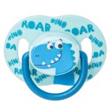 Suzetă Silicon Honey Baby Dinozaur, Albastru, 18-36 Luni, Cutie Sterilizare, Oem